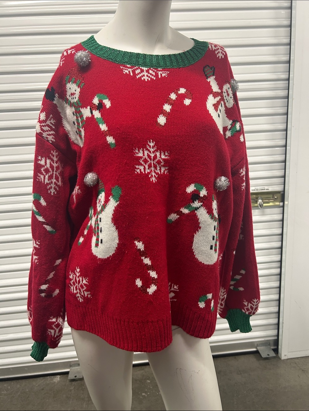 Classic Red Snowman Christmas Sweater - Festive Holiday Knit